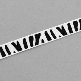 Ripsband 9 mm - zebramönstrat vit/svart