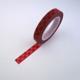 Washitape - 8 mm rutig röd
