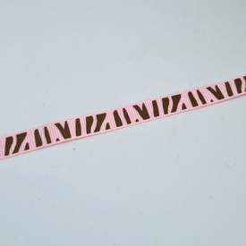 Ripsband 9 mm - zebramönstrat rosa/brun