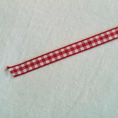 Dekorationsband 7 mm - rutigt röd/vit