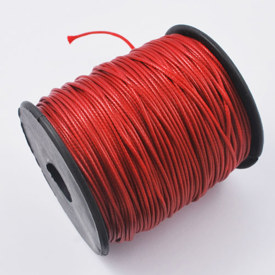 Vaxad polyestertråd 1 mm - röd