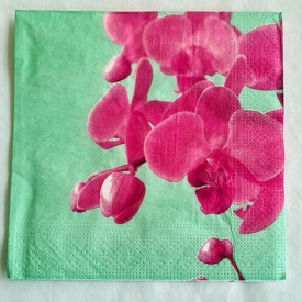 Servett - Rosa orkidèer