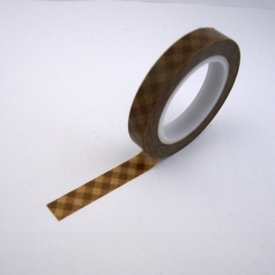 Washitape - 8 mm rutig brun
