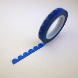 Washitape - 8 mm vågig blå